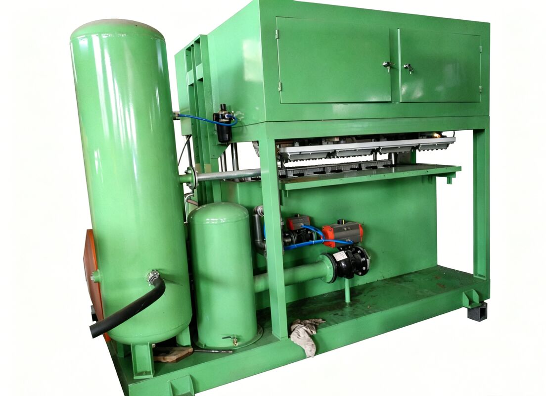 40-65kw 1,000-1500 ชิ้นต่อชั่วโมงเครื่องถาดไข่ สายการผลิต EggTray สำหรับทำถาดไข่ กล่องไข่ ถาดรองเท้า ถาดเพาะชำ แม่พิมพ์อลูมิเนียม ควบคุม PLC
