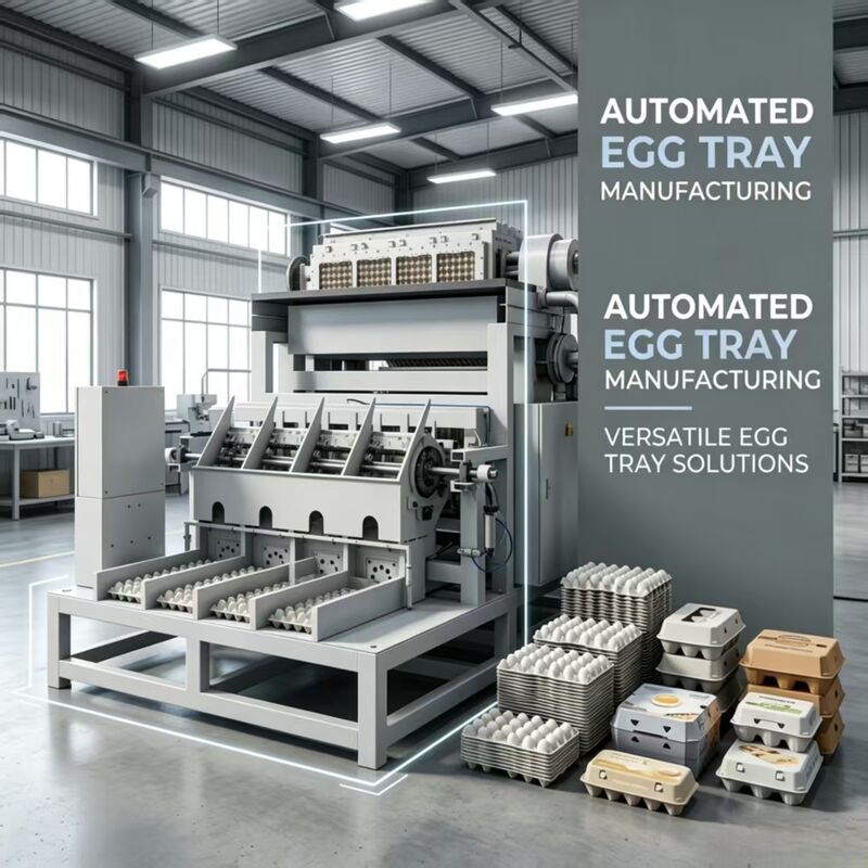 WANYOU WY-P6 Rotary Egg Tray Forming Machine with PLC Automatic Control สําหรับการผลิต 2000-3000 ชิ้น/ชั่วโมง โดยใช้กระดาษรีไซเคิล